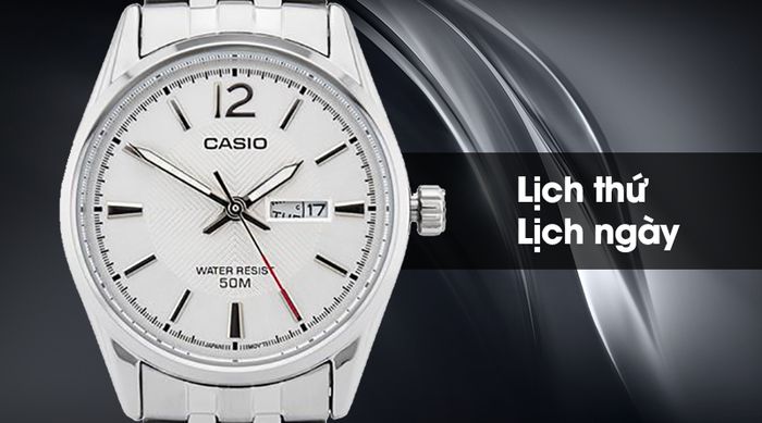 Đồng hồ nam Casio MTP-1335D-7AVDF được trang bị lịch thứ, lịch ngày tiện lợi