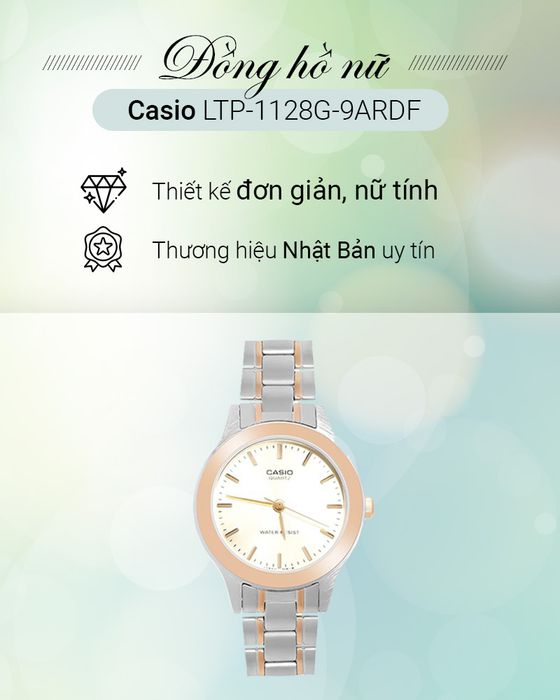 Tổng quan về đồng hồ Nữ Casio LTP-1128G-9ARDF