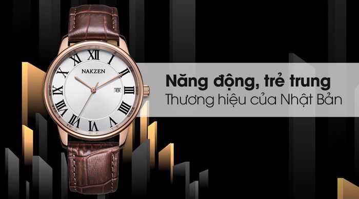 Đồng hồ nam Nakzen SL4090GBN-7NR với thiết kế trẻ trung, thời thượng