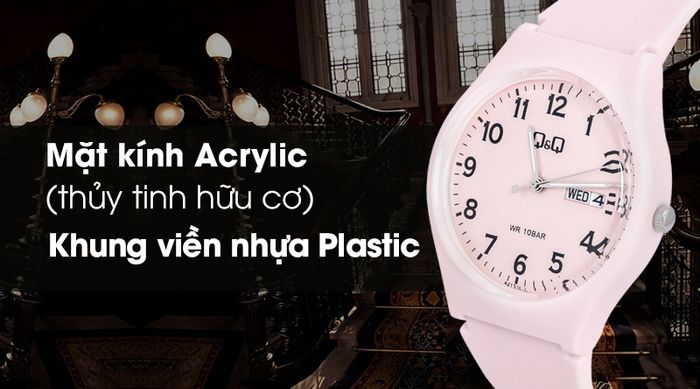 Đồng hồ nữ Q&Q A212J005Y có lớp vỏ ngoài bền chắc