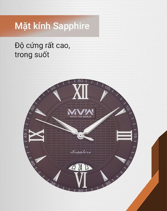 Đồng hồ nam MVW ML052-02 có mặt kính Sapphire cao cấp