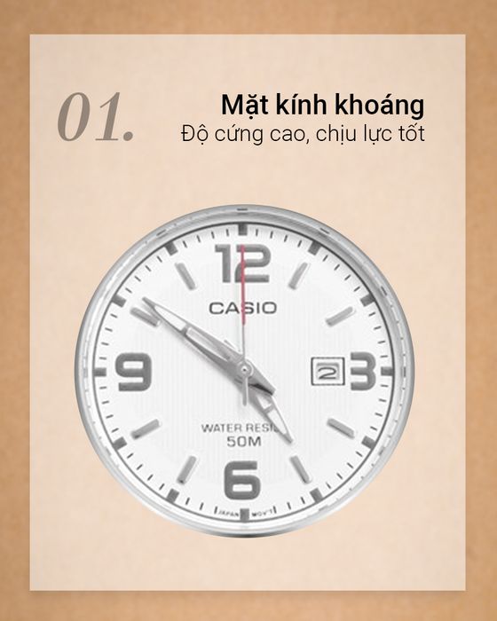 Đồng hồ Nữ Casio LTP-1314L-7AVDF co mặt kính trong suốt