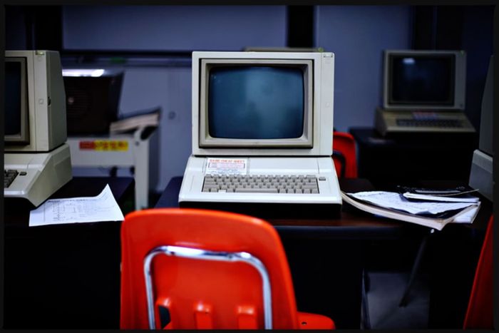 A retro-style computer lab.