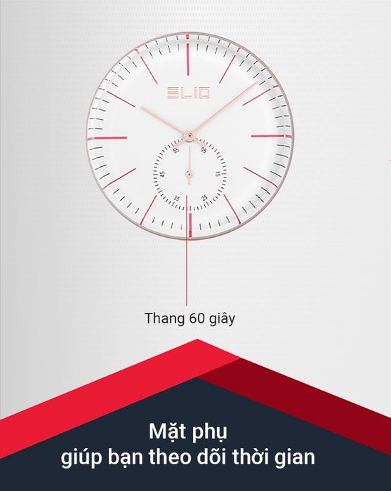 Đồng hồ nam Elio EL068-01 có mặt phụ kim giây