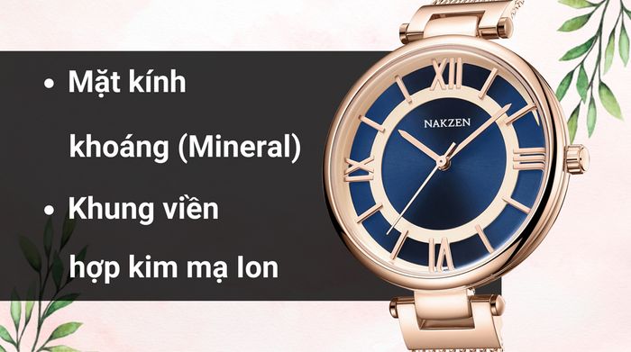 Chất liệu mặt kính và khung viền của mẫu đồng hồ