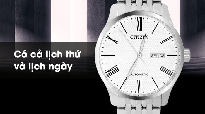 Đồng hồ Nam Citizen NH8350-59A - Cơ tự động có tiện ích lịch thứ và ngày