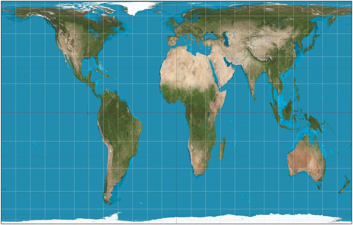 A map created using the Gall-Peters Projection.