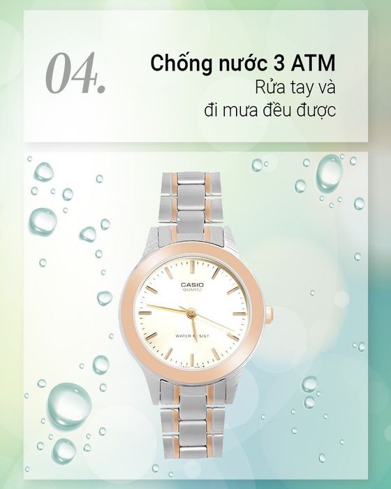 Đồng hồ Nữ Casio LTP-1128G-9ARDF chống nước 3 ATM