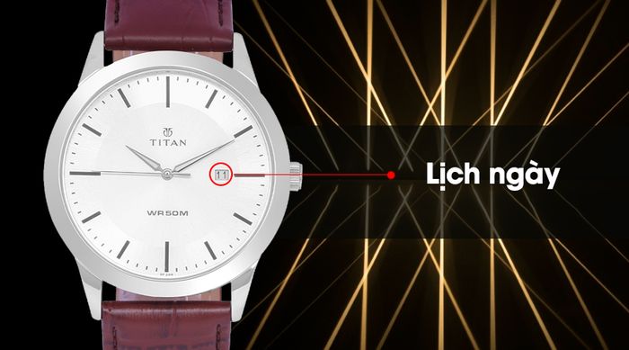 Đồng hồ Nam Titan 1584SL03 có tiện ích lịch ngày