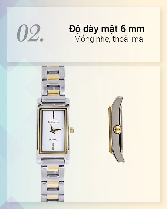 Đồng hồ nữ Citizen EZ6364-83A có độ dày mặt 6 mm