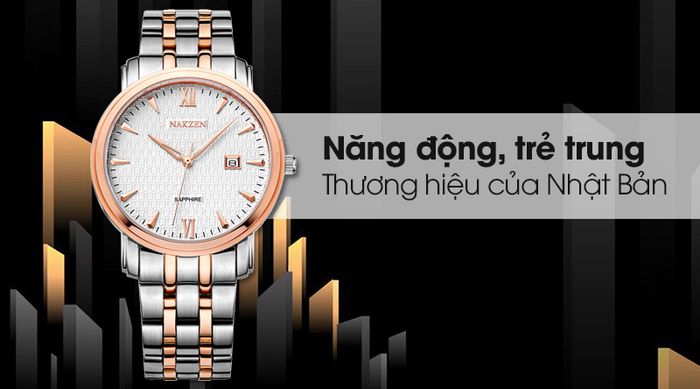 Đồng hồ nam Nakzen SS4010GTR-1NO với thiết kế sang trọng, trẻ trung