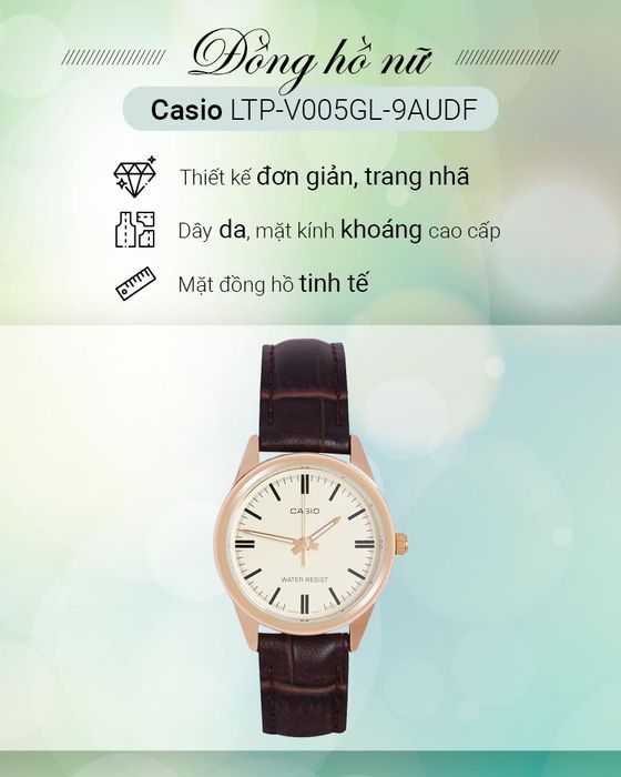 Tổng quan về đồng hồ Nữ Casio LTP-V005GL-9AUDF