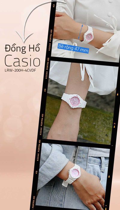 Trên tay Đồng hồ Nữ Casio LRW-200H-4CVDF