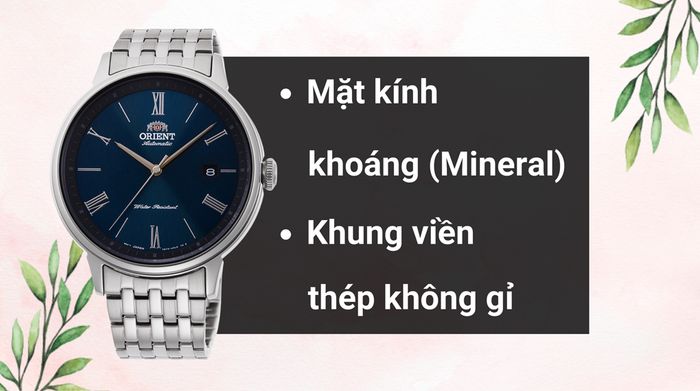 Chất liệu mặt kính và khung viền của mẫu đồng hồ