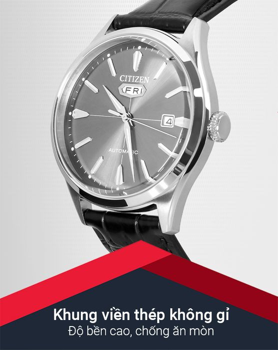 Đồng hồ Nam Citizen C7 NH8390-20H sở hữu khung viền thép không gỉ chống ăn mòn