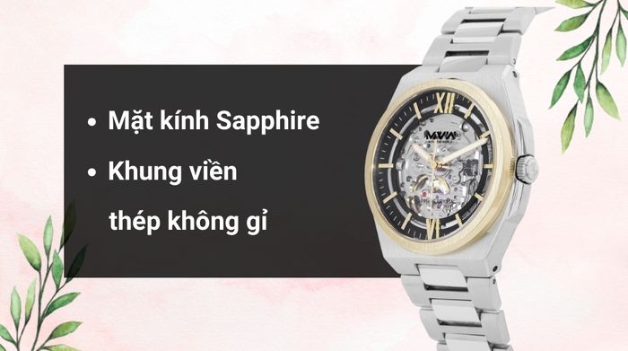Chất liệu mặt kính và khung viền của mẫu đồng hồ