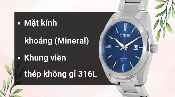Chất liệu mặt kính và khung viền của mẫu đồng hồ
