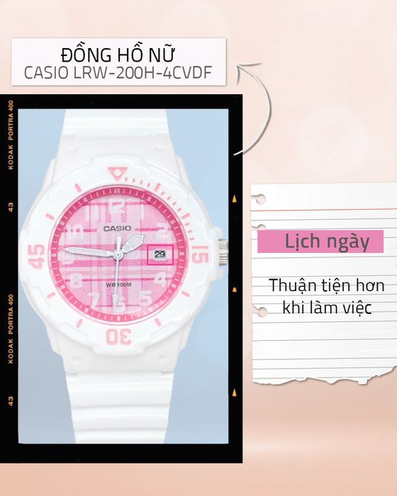 Đồng hồ Nữ Casio LRW-200H-4CVDF có lịch ngày tiện ích