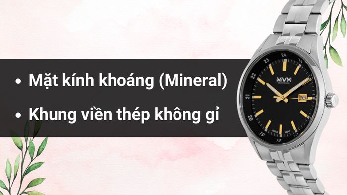 Chất liệu mặt kính và khung viền của mẫu đồng hồ