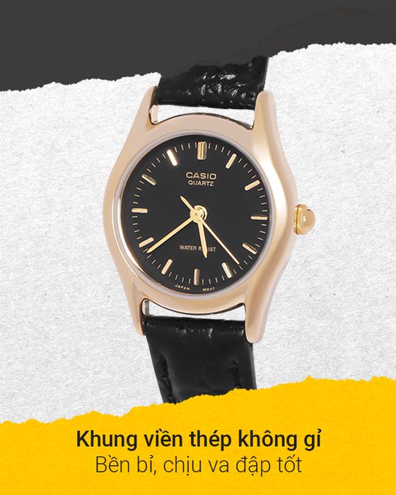 Đồng hồ Nữ Casio LTP-1094Q-1ARDF có khung viền chắc chắn