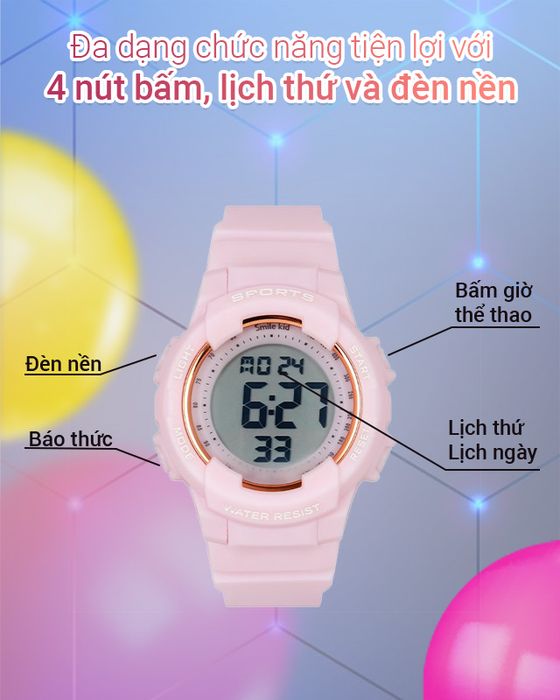 Đồng hồ trẻ em Smile Kid SL067-02 có nhiều tính năng hữu dụng