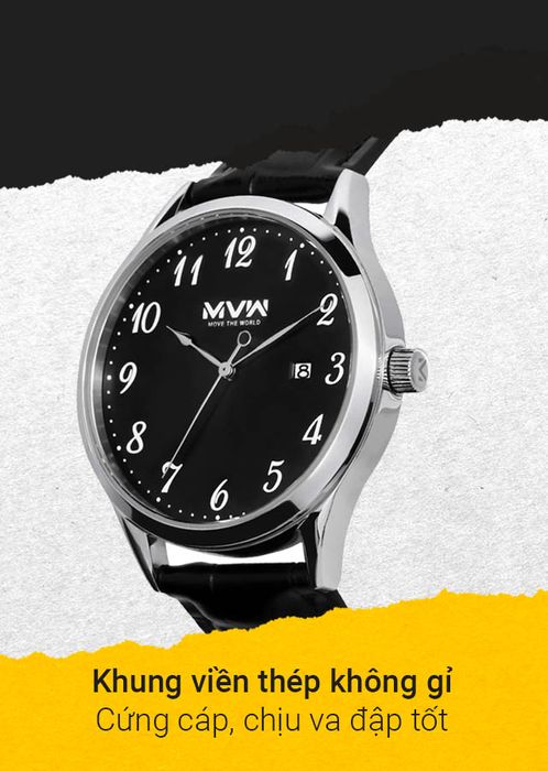 Đồng hồ Nam MWW ML035-01 có khung viền thép không gỉ