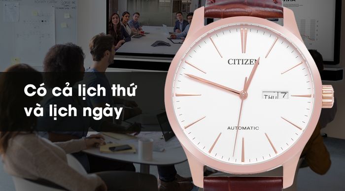 Đồng hồ Nam Citizen NH8353-18A - Cơ tự động có tiện ích lịch thứ, ngày