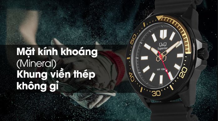 Đồng hồ Nam Q&Q S374J502Y được trang bị lớp vỏ ngoài bền chắc