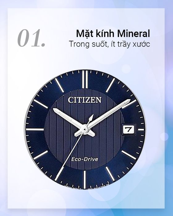 Đồng hồ Nữ Citizen FE6011-81L có mặt kính khoáng trong suốt