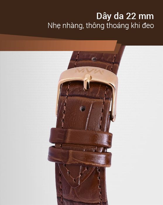Đồng hồ nam MVW ML047-01 có dây đeo da êm ái, mềm mại
