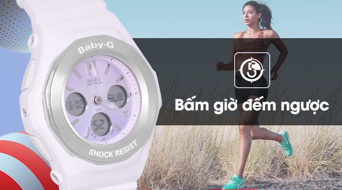 Đồng hồ nữ Baby-G BGA-100ST-4ADR có bấm giờ đếm ngược tiện dụng