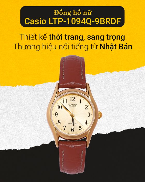 Đồng hồ nữ Casio LTP-1094Q-9BRDF với thiết kế tinh tế