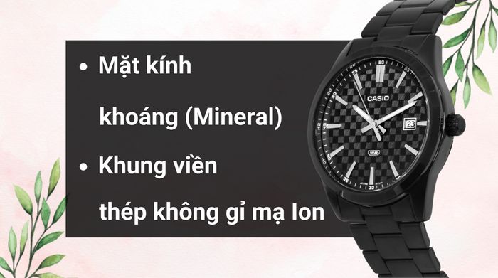 Chất liệu mặt kính và khung viền của mẫu đồng hồ