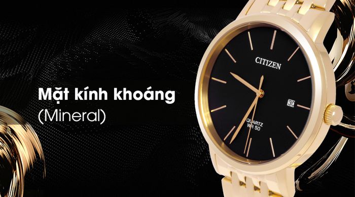 Đồng hồ Nam Citizen BI5072-51E Đen có mặt kính trong suốt