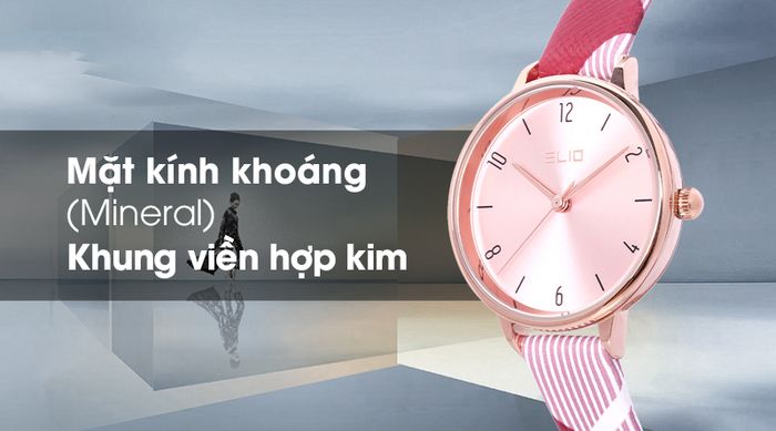 Đồng hồ nữ Elio EL025-01 có lớp vỏ bên ngoài chắc chắn