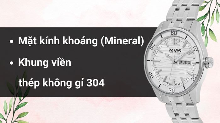 Chất liệu mặt kính và khung viền của mẫu đồng hồ