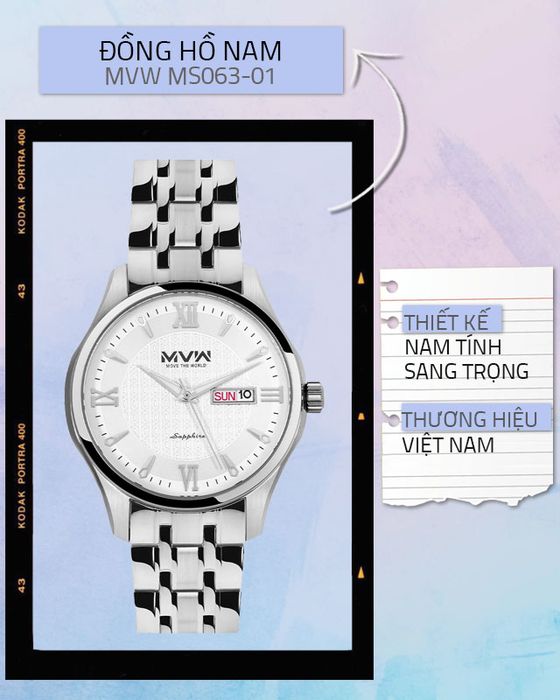 Tổng quan về đồng hồ nam MVW MS063-01