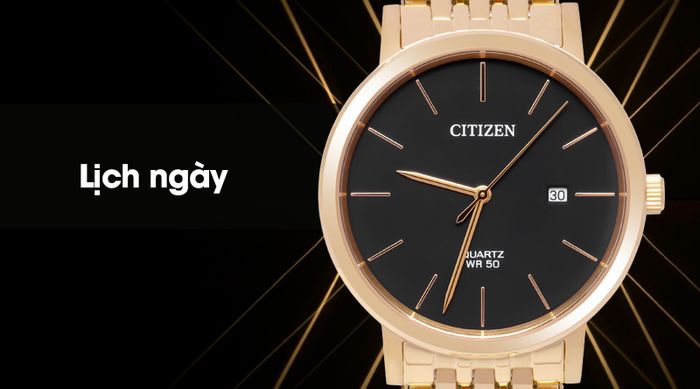 Đồng hồ Nam Citizen BI5072-51E Đen có tiện ích lịch ngày