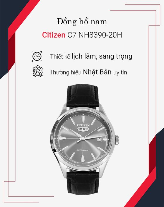 Đồng hồ Nam Citizen C7 NH8390-20H có thiết kế lịch lãm, sang trọng