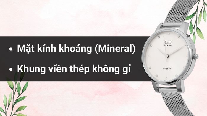 Chất liệu mặt kính và khung viền của mẫu đồng hồ
