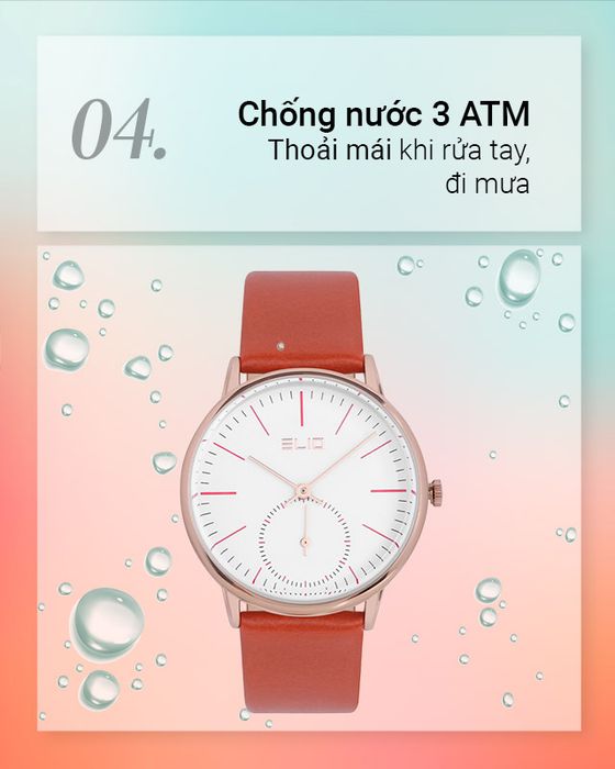 Đồng hồ nữ Elio EL068-02 có hệ số chống nước 3 ATM