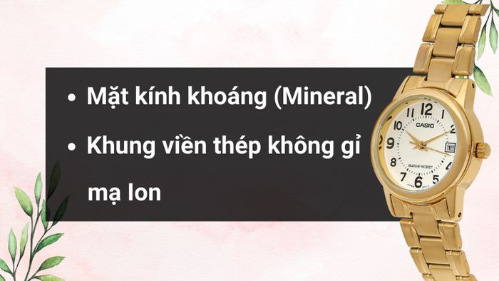 Chất liệu mặt kính và khung viền của mẫu đồng hồ