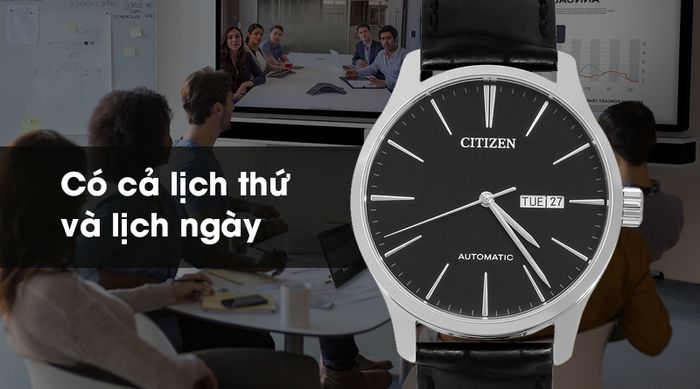 Đồng hồ Nam Citizen NH8350-08E - Cơ tự động có tiện ích lịch thứ, ngày