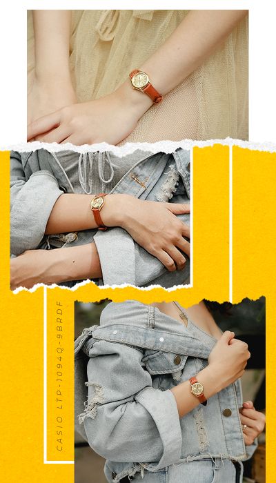 Đồng hồ nữ Casio LTP-1094Q-9BRDF - đeo trên tay