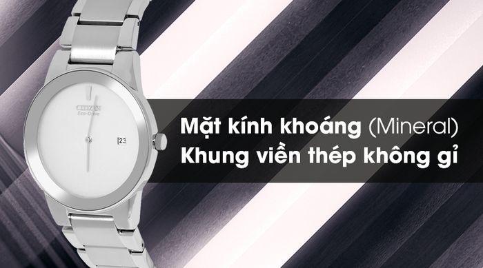 Đồng hồ Nam Citizen AU1060-51A có mặt kính trong suốt, chắc chắn