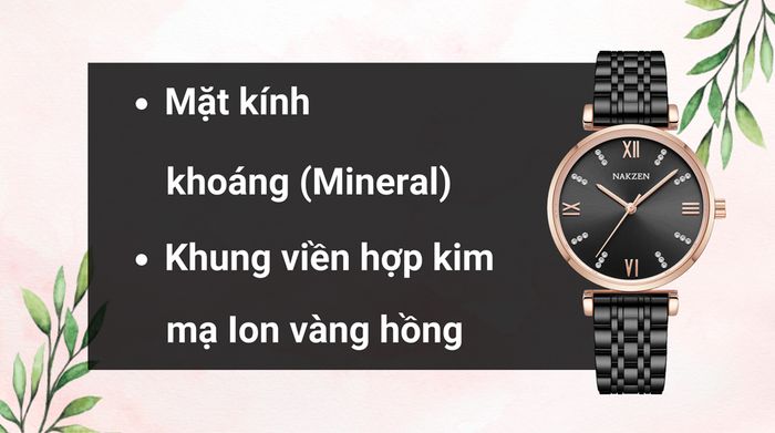 Chất liệu mặt kính và khung viền của mẫu đồng hồ