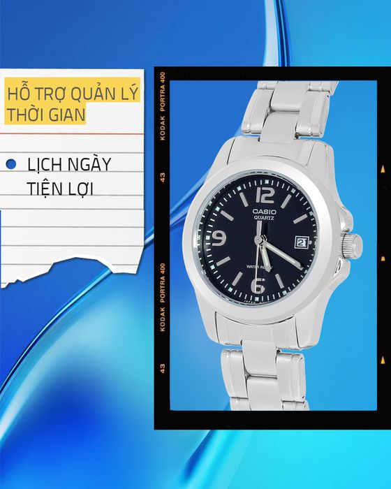 Đồng hồ nữ Casio LTP-1215A-1ADF được trang bị ô lịch ngày tiện lợi