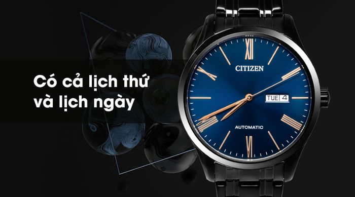 Đồng hồ Nam Citizen NH8365-86M - Cơ tự động có tiện ích lịch thứ, ngày