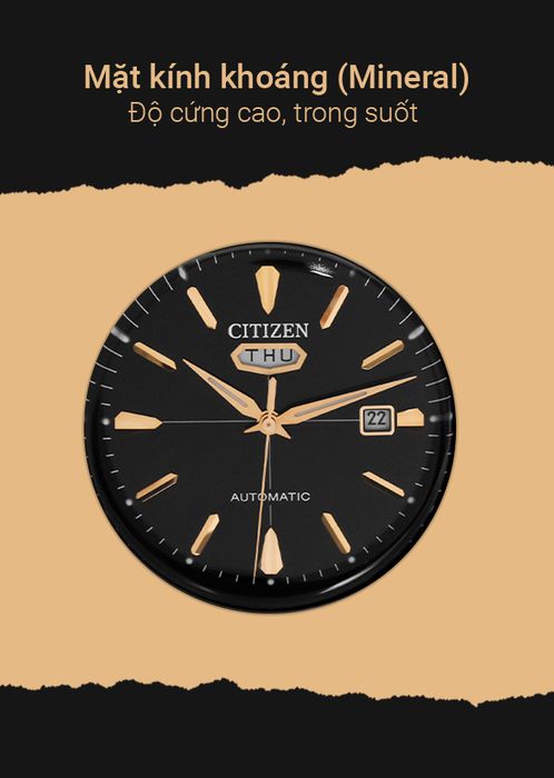 Đồng hồ Nam Citizen C7 NH8395-77E có mặt đồng hồ bằng kính khoáng (Mineral)
