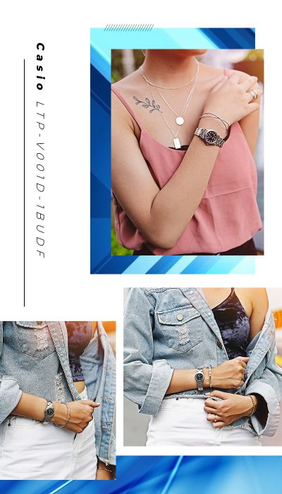 Đồng hồ nữ Casio LTP-V001D-1BUDF - đeo trên tay